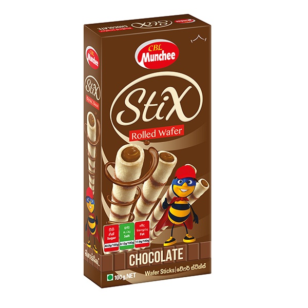 CBL Munchee Rolled Wafer Stix Chocolate 100g-أعواد ويفر ملفوفة بالشوكولاتة من سي بي إل مونشي 100 غرام