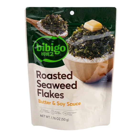 Bibigo Roasted Seaweed Flakes with Soy Sauce & Butter 50g