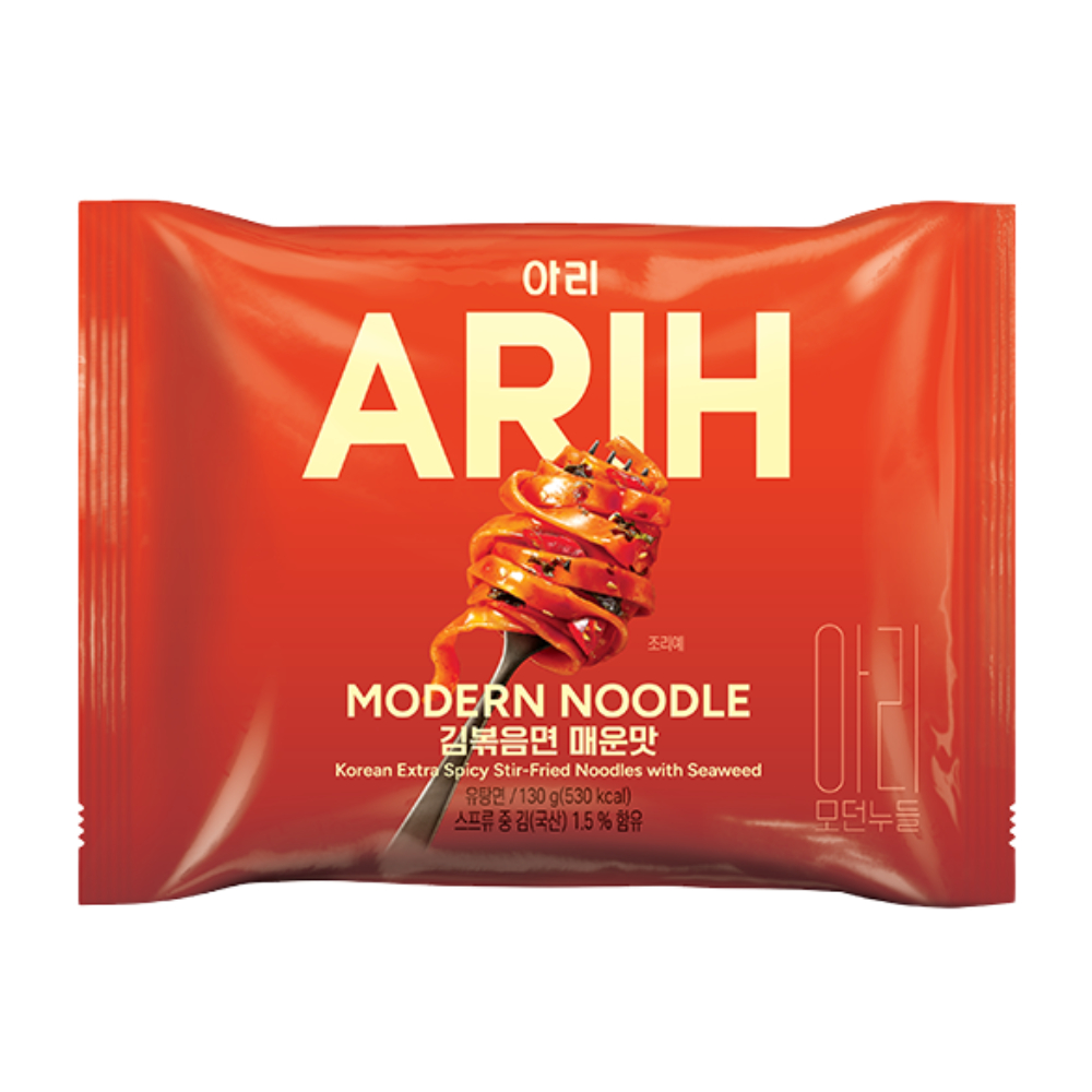 ARIH Modern Noodle Korean Extra Spicy Stir-Fried Noodles with Seaweed 130g